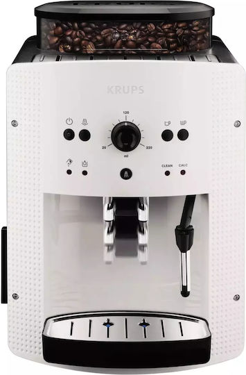 Krups Αυτόματη Μηχανή Espresso 1450W Πίεσης 15bar με Μύλο Άλεσης Λευκή EA810570