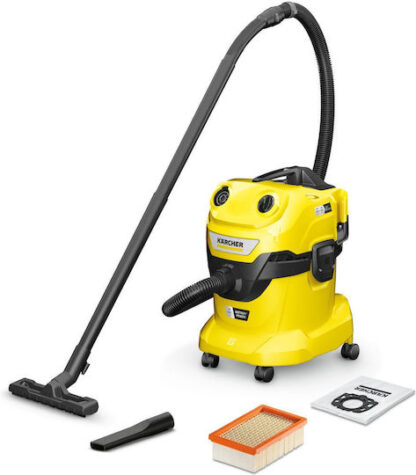 Karcher WD 4-18 Dual V-20/22 Επαναφορτιζόμενη Σκούπα Υγρών / Στερεών Χωρίς Φορτιστή και Μπαταρία με Πλαστικό Κάδο 20lt