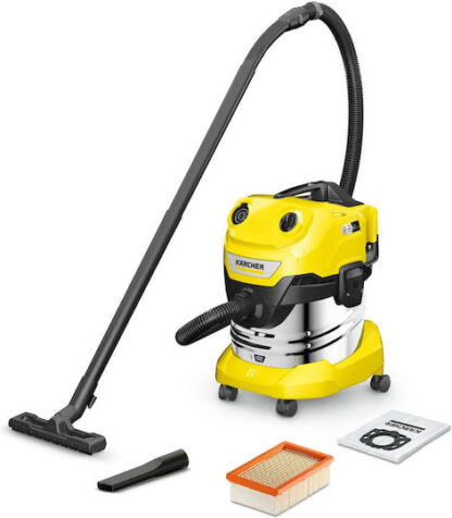 Karcher WD 4-18 S Dual V-20/22 Επαναφορτιζόμενη Σκούπα Υγρών / Στερεών Χωρίς Φορτιστή και Μπαταρία με Ανοξείδωτο Κάδο 20lt