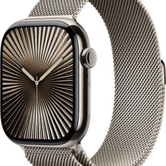 Apple Watch Series 10 Cellular Titanium 46mm Αδιάβροχο με eSIM και Παλμογράφο (Natural Titanum with Milanese Loop Natural (M/L)) - Προπαραγγελία