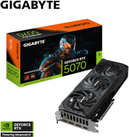 GIGABYTE GeForce RTX 5070 WINDFORCE OC SFF 12G Graphics Card - 12GB GDDR7  192bit  PCI-E 5.0  2542 MHz Core Clock  3 x DP 2.1a  1 x HDMI 2.1b  NVIDIA DLSS 4  GV-N5070WF3OC-12GD