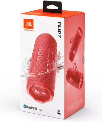 JBL Flip 7 Αδιάβροχο Ηχείο Bluetooth 35W με Διάρκεια Μπαταρίας έως 16 ώρες Κόκκινο