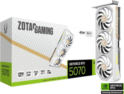 Zotac GeForce RTX 5070 12GB GDDR7 AMP White Edition Κάρτα Γραφικών Κωδικός: ZT-B50700FQ-10P