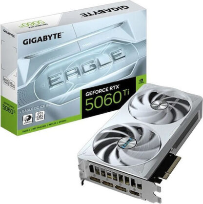 GIGABYTE GeForce RTX 5060 Ti EAGLE OC ICE 8G Graphics Card - 8GB GDDR7  128bit  PCI-E 5.0  2617MHz Core Clock  3 x DisplayPort  1 x HDMI  GV-N506TEAGLEOC ICE-8GD