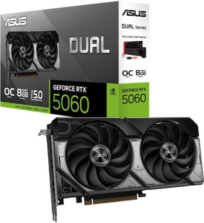 Asus GeForce RTX 5060 8GB GDDR7 Dual OC Κάρτα Γραφικών Κωδικός: 90YV0N12-M0NA00