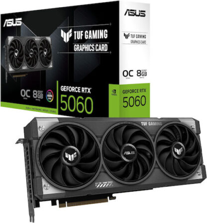 Asus GeForce RTX 5060 8GB GDDR7 TUF Gaming OC Edition Κάρτα Γραφικών Κωδικός: 90YV0N00-M0NA00