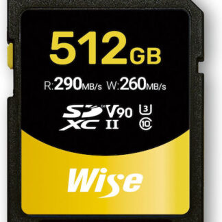Wise SDXC UHS-II V90       128GB R:290MBs / W:150MBs   WI-SD-N128