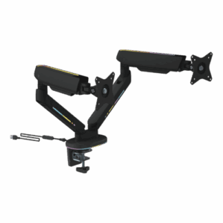 Deltaco Gaming RGB-LED Tisch m. Glas/Kabelmanag./Headsetha
