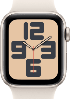 Apple Watch SE 2024 Cellular Aluminium 44mm Αδιάβροχο με eSIM και Παλμογράφο (Starlight με Starlight Sport Band (M/L))