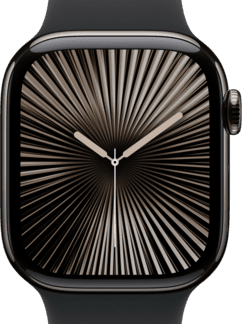 Apple Watch Series 10 Cellular Titanium 42mm Αδιάβροχο με eSIM και Παλμογράφο (Slate Titanium with Black Sport Band) - Προπαραγγελία