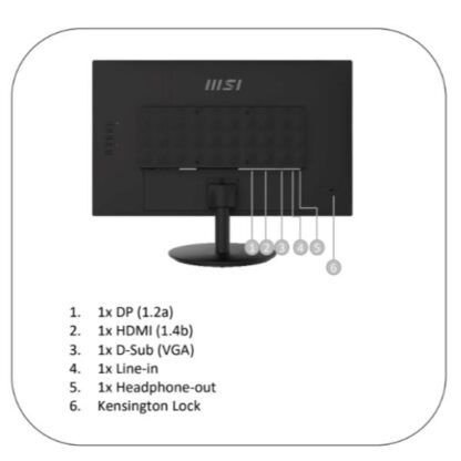 MSI Pro MP242A IPS Monitor 23.8" FHD 1920x1080 με Χρόνο Απόκρισης 4ms GTG