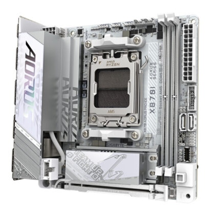 GIGABYTE X870I AORUS PRO ICE Motherboard - Supports AMD Ryzen 9000 Series CPUs  8+2+1 phases VRM  up to 8400MHz DDR5 (OC)  1xPCIe 5.0 M.2 + 1xPCIe 4.0 M.2  WI-FI 7  2 5GbE LAN  USB 4