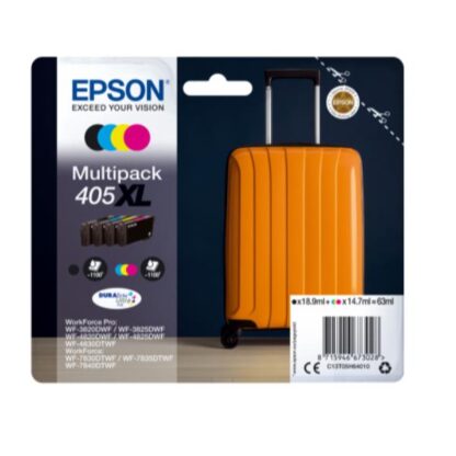 Epson 405XL Γνήσιο Πακέτο 4 Μελανιών Εκτυπωτή InkJet Κίτρινο / Κυανό / Ματζέντα / Μαύρο (C13T05H64010)
