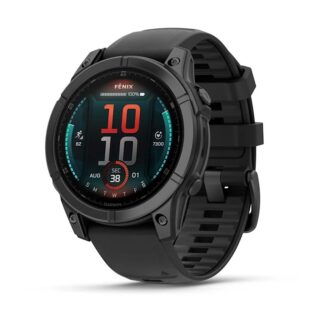 Garmin Fenix E Stainless Steel 47mm Αδιάβροχο Smartwatch με Παλμογράφο (Slate Grey Steel with Black Silicone Band)