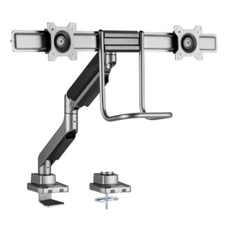 EQUIP - STAFFA DOPPIO MONITOR 17"-32" PAN & TILT DA SCRIVANIA (650161)