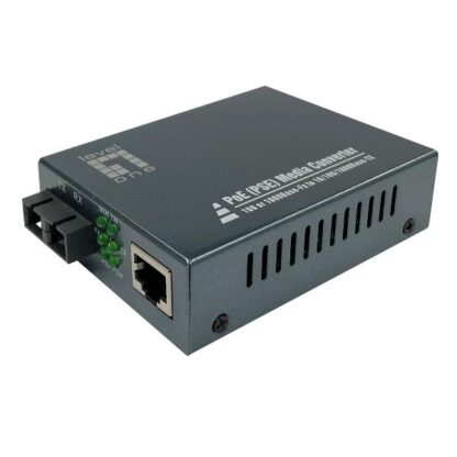 LEVELONE GVT-2013 - MEDIA CONVERTER GIGABIT da RJ45 a SC, PoE PSE, fibra multimodale, 850n