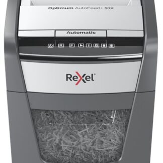 Rexel Optimum AutoFeed+ 50X paper shredder Cross shredding 55 dB 22 cm Black  Grey