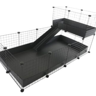 C&C modular cage one-storey 4x2 + Loft 2x1 + Black ramp C&C modular cage one-storey 4x2 + Loft 2x1 + Black ramp
