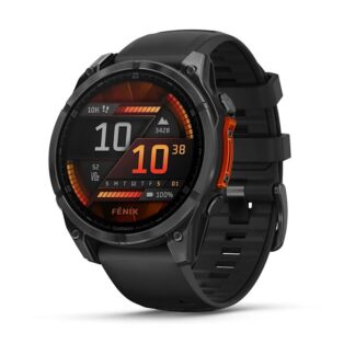 Garmin Fenix 8 Stainless Steel 47mm Αδιάβροχο Smartwatch με Παλμογράφο (Slate Grey With Black Silicone Band)