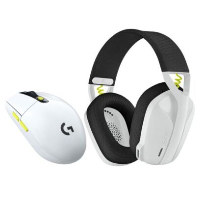 Logitech Wireless Combo G435 & G305 Over Ear Gaming Headset με σύνδεση Bluetooth / USB White/Lime