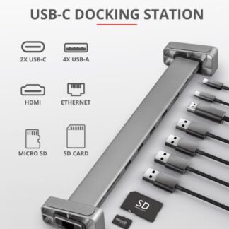 Trust Dalyx USB-C Docking Station με HDMI 4K PD Ethernet Γκρι