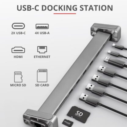 Trust Dalyx USB-C Docking Station με HDMI 4K PD Ethernet Γκρι