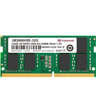 Transcend 32GB DDR4 RAM με 2 Modules (2x16GB) και Ταχύτητα 3200 για Desktop Κωδικός: JM3200HLE-32GK
