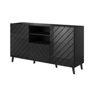 ABETO chest of drawers 150x42x82 white glossy