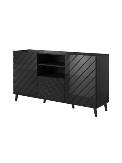 Μπουφές Abeto από Ξύλο & Μέταλλο Μαύρο 150x42x82cm