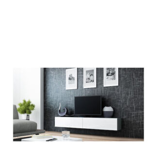 Ξύλινο Έπιπλο Τηλεόρασης Vigo '180' Grey / White Gloss Μ180xΠ30xΥ40cm