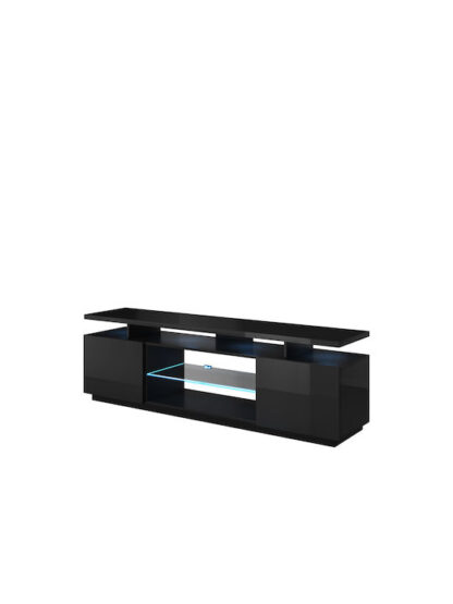 Ξύλινο Έπιπλο Τηλεόρασης Eva Black Glossy Μ180xΠ40xΥ52cm