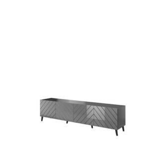 Ξύλινο Έπιπλο Τηλεόρασης Abeto Black Glossy Μ200xΠ42xΥ52cm