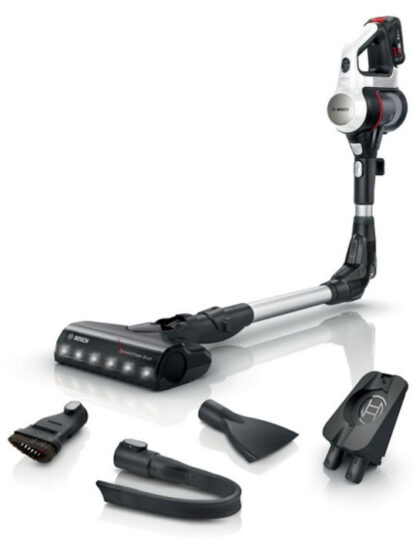 Bosch BBS711W stick vacuum/electric broom Bagless 0.3 L Black  Stainless steel  White