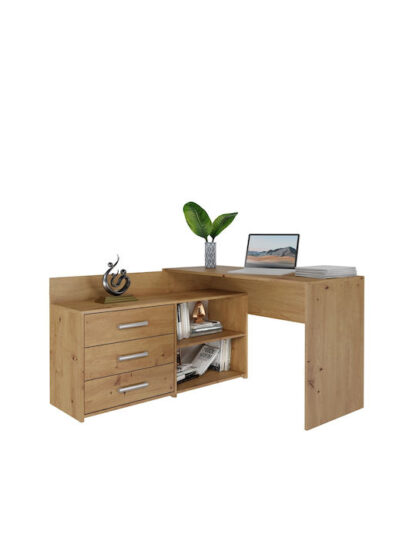 Γωνιακό Γραφείο Dany Ξύλινο Artisan Oak 120x120x75εκ.