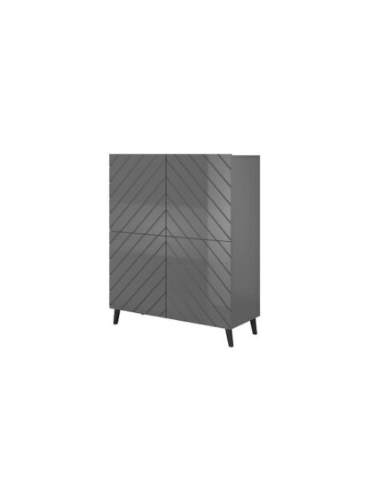 Shelving unit ABETO 100.5 x 40 x 121.5 cm graphite/glossy graphite