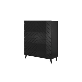 Shelving unit ABETO 100.5 x 40 x 121.5 cm graphite/glossy graphite