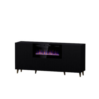 PAFOS chest of drawers on golden steel frame 150x40x90 cm matte black