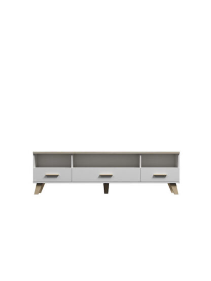Έπιπλο Τηλεόρασης Ξύλινο Lotta White - Sonoma Oak Μ180xΠ40xΥ53cm