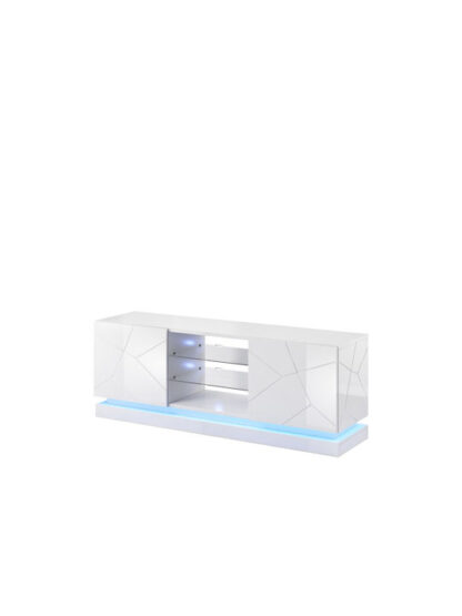Έπιπλο Τηλεόρασης Ξύλινο Qiu 200 Λευκό Μ160xΠ42xΥ57cm