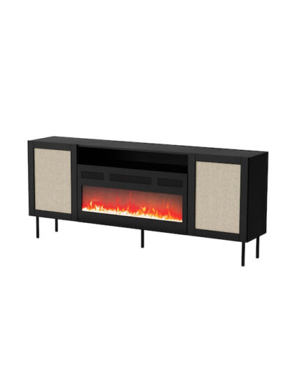 Μπουφές Juta Ef Ξύλινος με Συρτάρια Μαύρο 202x39.5x85cm