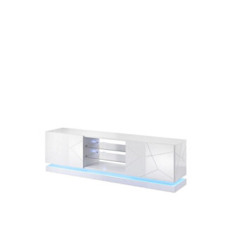Έπιπλο Τηλεόρασης Ξύλινο Qiu 200 Λευκό Μ160xΠ42xΥ57cm