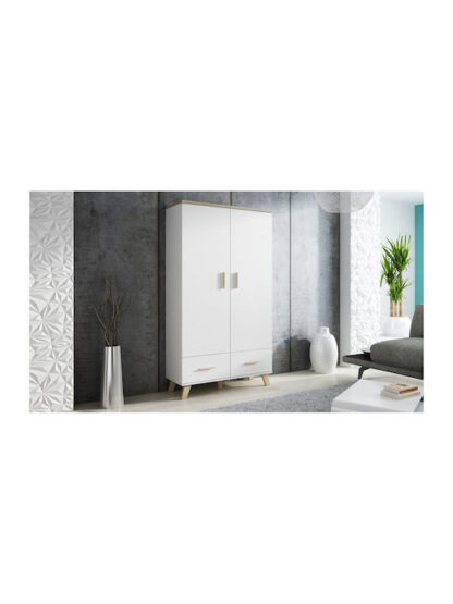 Δίφυλλη Ντουλάπα Ρούχων Lotta 2d2d Λευκό 110x50x190cm