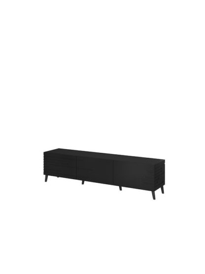 Έπιπλο Τηλεόρασης Ξύλινο Μαύρο Μ186xΠ40xΥ48cm