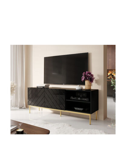 Έπιπλο Τηλεόρασης Μεταλλικό Black/Gloss Black Μ150xΠ42xΥ60cm Κωδικός: ABETORTV15+ST