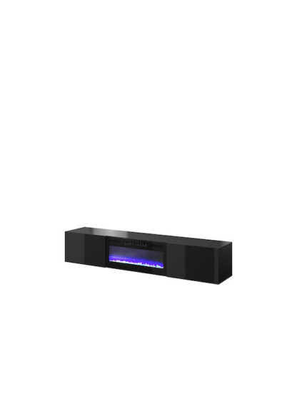 Έπιπλο Τηλεόρασης Ξύλινο Μαύρο Μ200xΠ40xΥ37cm Κωδικός: 200K+K