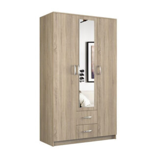 Δίφυλλη Ντουλάπα Ρούχων Romana 120 Son L με Καθρέπτη Oak 120x52x205cm