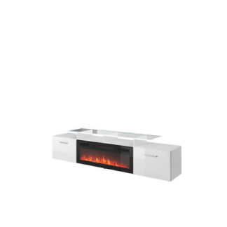 Έπιπλο Τηλεόρασης Ξύλινο White Matt Μ180xΠ42xΥ49cm