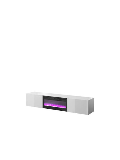 Έπιπλο Τηλεόρασης Ξύλινο Rtv με Φωτισμό LED Gloss White Μ200xΠ40xΥ37cm Κωδικός: STVCMMZPM0234