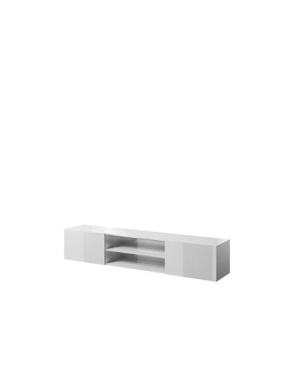 Έπιπλο Τηλεόρασης Ξύλινο Slide Glossy White Μ200xΠ40xΥ37cm