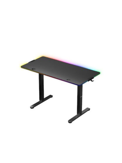 Ηλεκτρικό Γραφείο Hero 8.2 RGB Ξύλινο Black με Μεταλλικά Πόδια, Ρυθμιζόμενο Ύψος & LED 120x60x72εκ.
